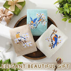 Bird Floral Hand Towels Farmhouse White Light Brown Turquoise Bird Bathroom - Image 6