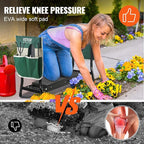 VEVOR Garden Kneeler and Seat, 330 lbs Load Capacity, 8" EVA Wide Pad, Foldable Garden Stool, Kneeling Bench for Gardening with Tool Bag, Gifts for Women, Grandparents, Seniors, Mom and Dad - Image 4