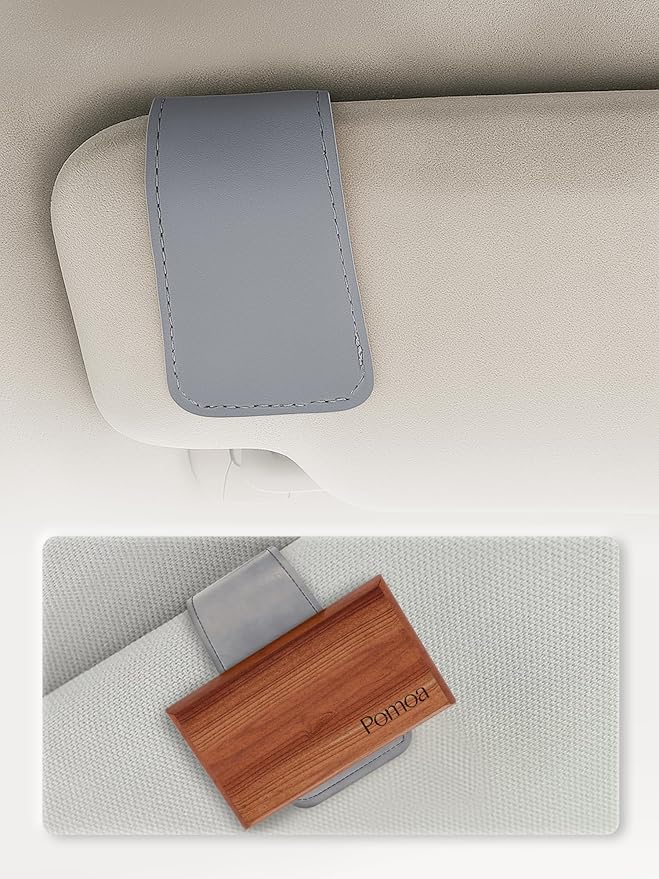 Patented Leather Car Air Freshener Visor Clip, Compatible by POMOA