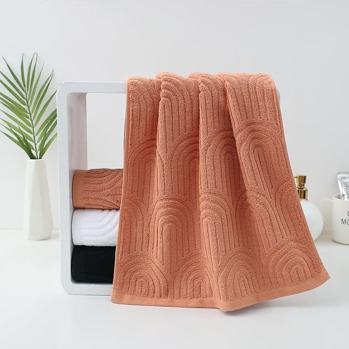 Pidada Hand Towels Set of 2 Striped Pattern 100% Cotton Absorbent Soft - Image 5
