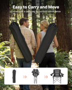 VEVOR Oversized Camping Folding Chair, Portable Heavy Duty Outdoor Quad Lumbar Back Padded with Side Pockets, Cup Holder and Cooler Bag for Beach, Lawn, Picnic, Fishing, Backpacking, 2 Pack - Image 8
