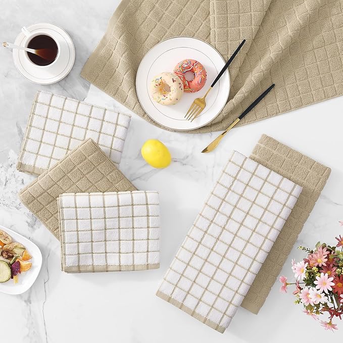 Homaxy Premium Cotton Kitchen Towels 16"x 28", Large Natural Ring Spun 390 GSM - Image 9