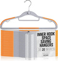 Plastic Hangers 20 Pack, Cascading Slim Space Saving Clothing Hangers by milanohome
