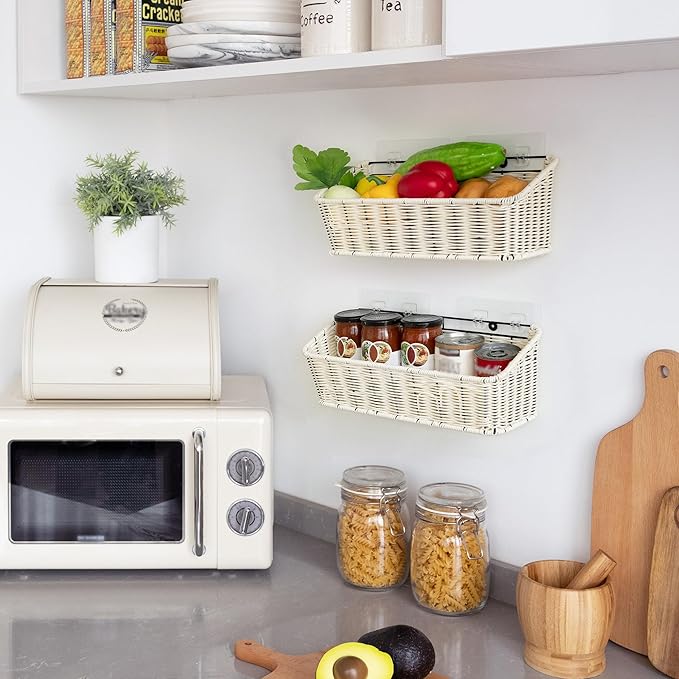 GRANNY SAYS Wicker Hanging Basket, 2 Pack Storage Baskets - Image 2