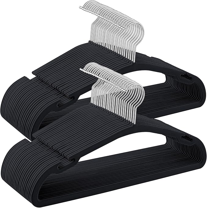 SONGMICS Velvet Hangers 50 Pack, Non-Slip Clothes Hangers, 17 x 8.3 Inches by SONGMICSbySONGMICSHOME