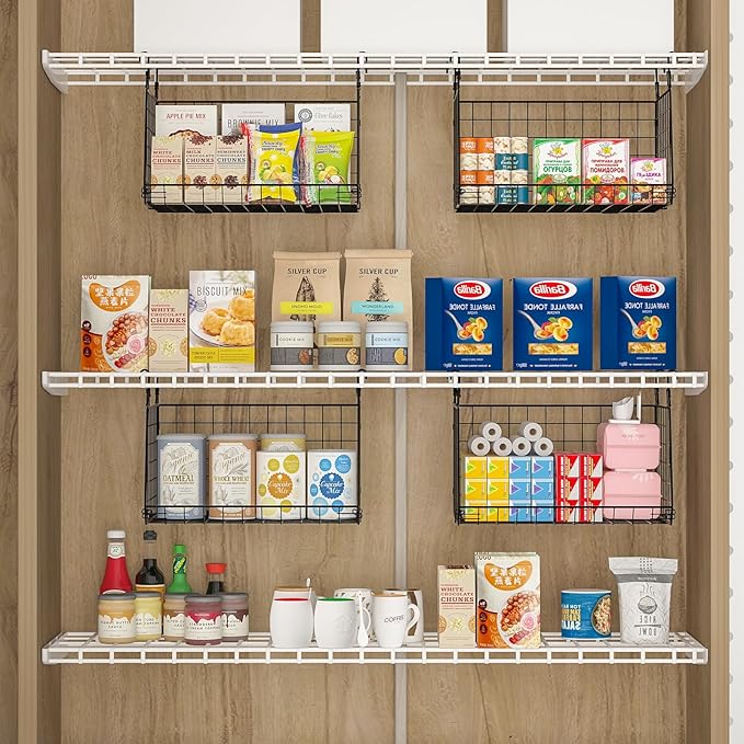 3-Pack Hanging Laundry Room Organizaton：Foldable Laundry Basket Wire Basket - Image 7
