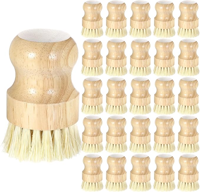 20 Pack Bamboo Dish Brush Set, Natural Dish Scrub Brush by Molain