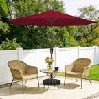 MEWAY 9ft Patio Umbrella Outdoor Table Umbrellas with Push Tilt and Crank, Market Umbrella 8 Sturdy Ribs for Deck, Garden, Pool and Backyard, Cherry Red - Image 3
