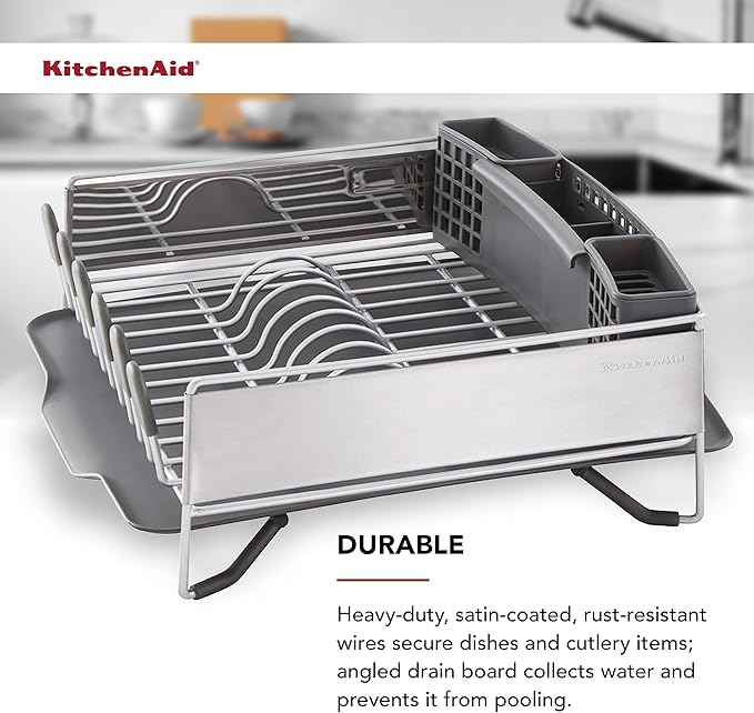 KitchenAid Compact, Space Saving Rust Resistant Dish Rack - Image 9