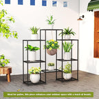 Metal Plant Stand Indoor Metal Plant Stands Outdoor Tiered Plant Shelf for Multiple Plants, 4 Tiers 8 Potted Plant Rack Holder Garden Shelves Flower Stand for Living Room Patio Corner (8 Tiers-B) - Image 7