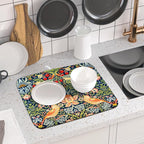 Navy Blue Sage Green Chinoiserie Dish Drying Pad 16 x 18 Inch - Image 6