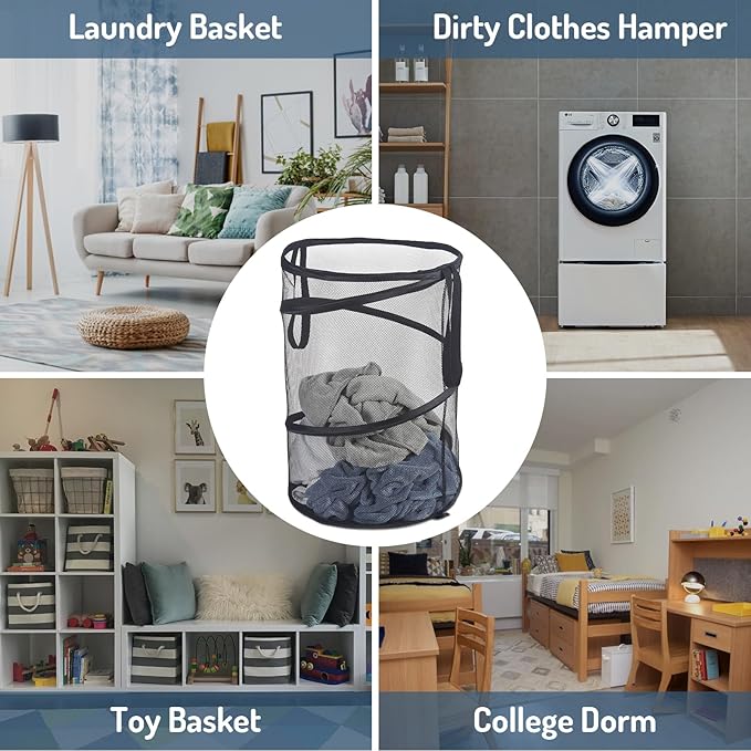 Seiritex 2Pcs Mesh Popup Laundry Hamper 115L Extra Large Collapsible Laundry - Image 7