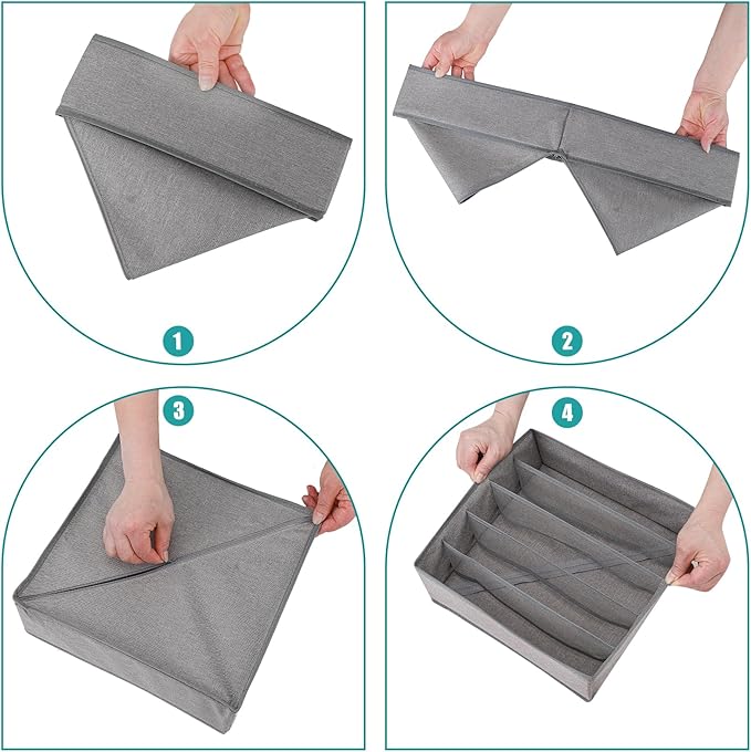 Drawer under Cabinet Clothes Organizer 5 Cell Foldable Storage Cubes Underwear - Image 5