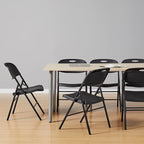 Amazon Basics Sturdy Foldable Plastic Chair, Portable, 350-Pound Capacity, Black, 6-Pack - Image 2