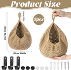 3 Pcs Larger Boho Wall Hanging Fruit Baskets - Image 2