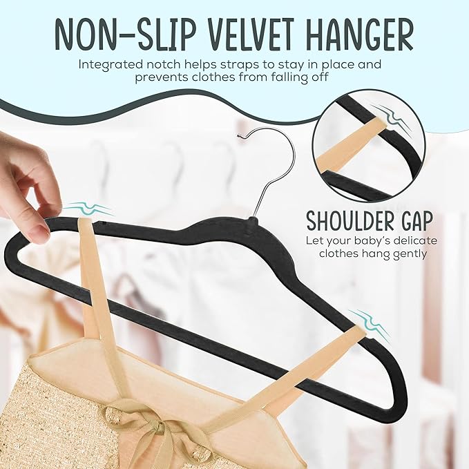 25 Premium Kids Velvet Hangers - Image 6