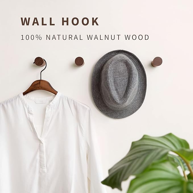 Natural Wooden Wall Mounted Hooks - Image 2