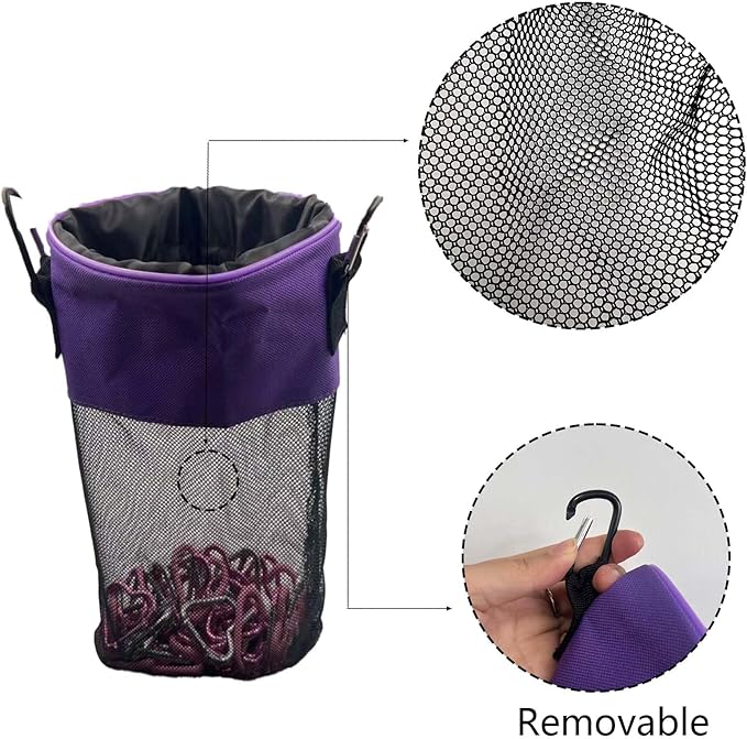 Mesh Clothespin Bag with Drawstring, Hanging Laundry Pin Storage Organizer - Image 4