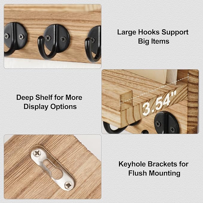 Key Holder for Wall, Decorative Key and Mail Holder - Image 3