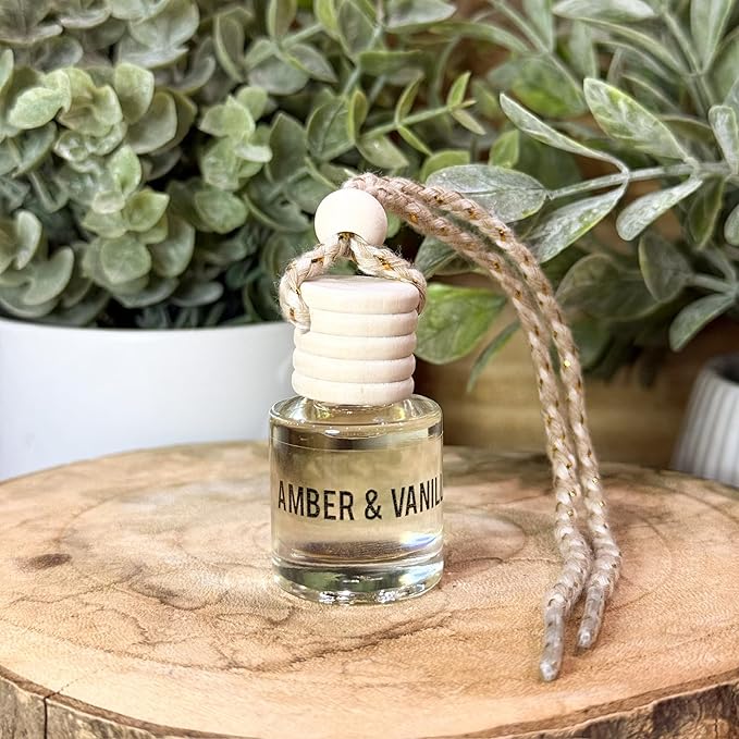 Amber & Vanilla Hanging Car Air Freshener – Long Lasting Essential Oil Diffuser - Image 2