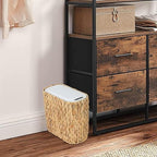 Boho Kitchen Trash Can with Lid, 3.5 Gallon Automatic Small Rattan Trash Can - Image 7