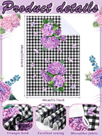 Bencailor 4 Pcs Spring Hydrangea Kitchen Towels Farmhouse Purple Floral Hand - Image 3