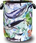 Colorful Whale Laundry Hamper Cute Ocean Octopus Laundry Basket by SELIONLIKN