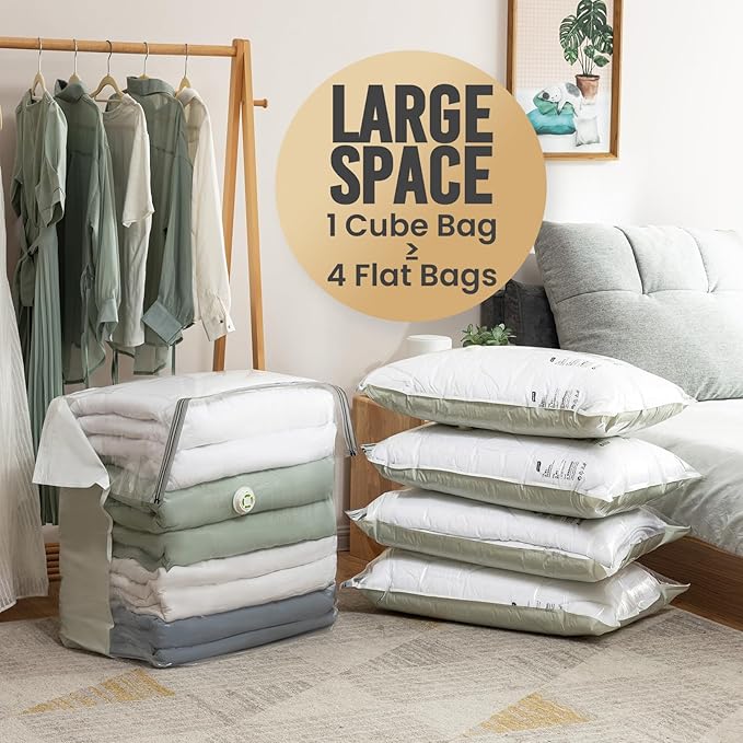 TAILI 6 Pack Vacuum Storage Bags, Extra Large Cube, Supe Jumbo Vacuum Seal Bags - Image 3