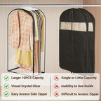 Garment Bags for Hanging Clothes 60” Long, Ultra Clear Suit Bags for Closet - Image 7