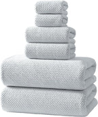 REDKISS 6 Piece Premium Towel Set, 2 Bath, 2 Hand, and 4 Wash Cloths, by REDKISSOnline