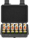 24 Slots CR2 CR123 CR123A Lithium Battery Organizer Case, IP67 Waterproof Hard by KIWIFOTOS