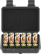 24 Slots CR2 CR123 CR123A Lithium Battery Organizer Case, IP67 Waterproof Hard by KIWIFOTOS