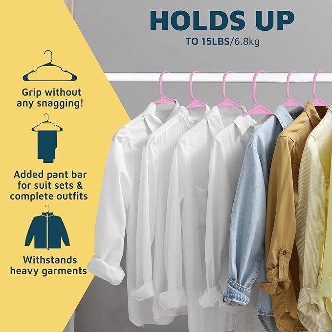 Lifemaster Plastic Clothes Hangers – Heavy Duty Hanger Set, - Image 11
