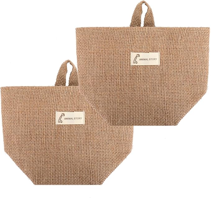 Foraineam 6 Pack Mini Hanging Storage Bag Cotton Linen Decorative Wall-Hanging - Image 5