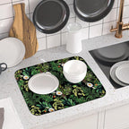 Green Botanical Dish Drying Mat 16x18 Inch Plant Leaf Fast Dry Dish Drainer - Image 6