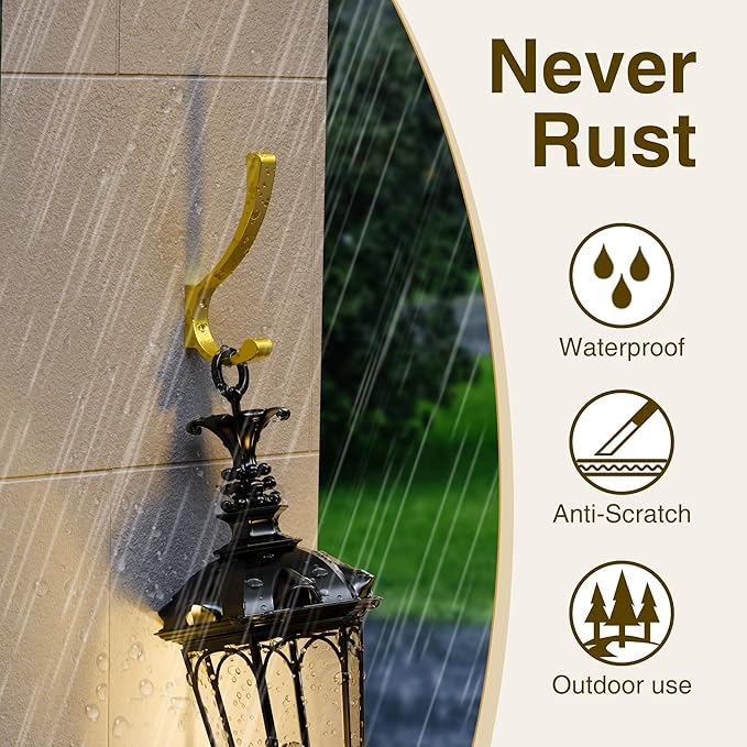 4 Pack Gold Large Wall Hooks For Hanging Heavy Duty, Coat Wall, Hanger Mounted - Image 4