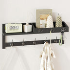 AMBIRD Wall Hooks with Shelf, 26.57 Inch Entryway Wood Coat Hooks by AMBIRD
