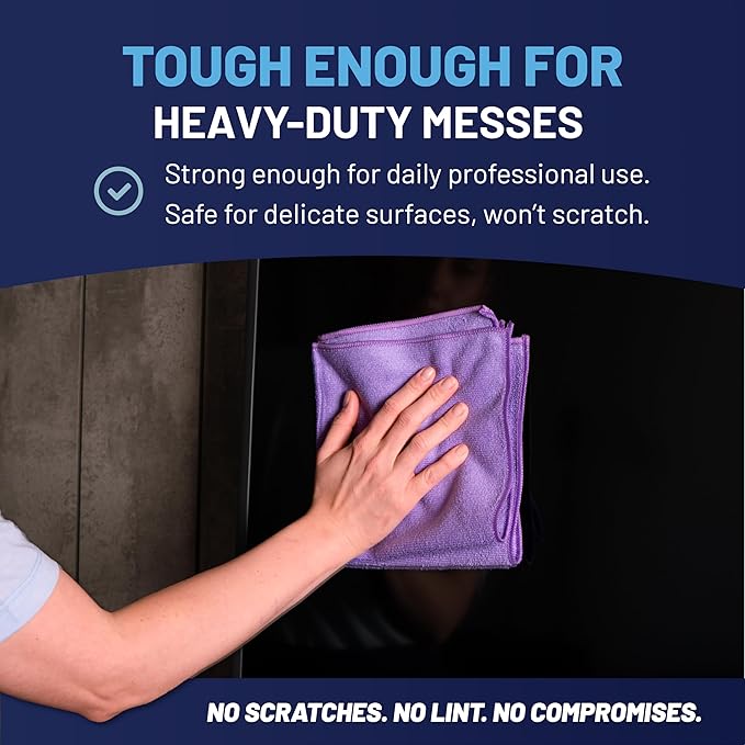 MW PRO Microfiber Cleaning Cloths Purple - Image 6