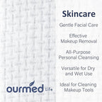 Ourmed Life Face Towels, Disposable Biodegradable Clean Face Wipes - Image 2