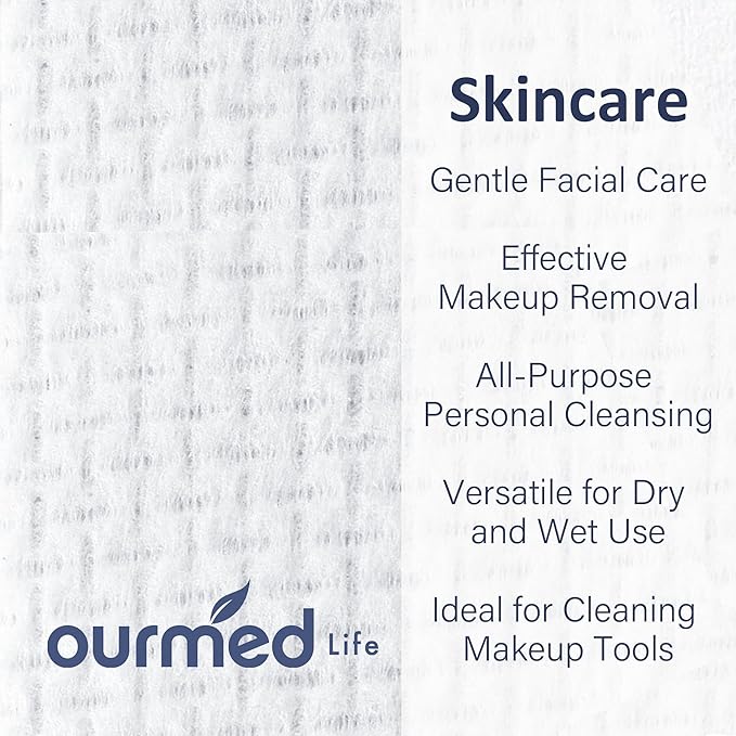 Ourmed Life Disposable Face Towel, Biodegradable Makeup Remover Wipes - Image 2