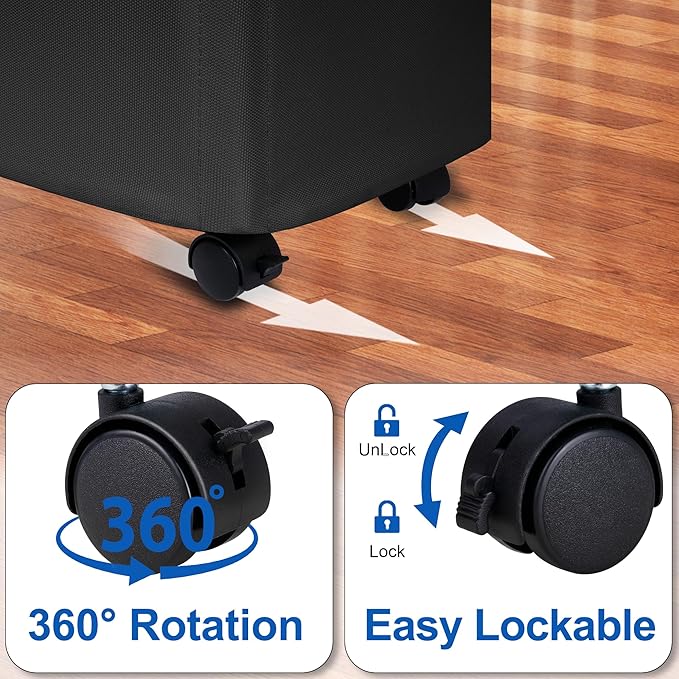 Slim Laundry Hamper with Lid and Wheels, Small Rolling Laundry Basket with - Image 4