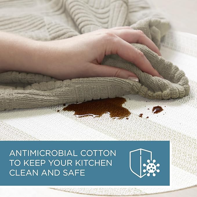 Town & Country Basics Basketweave Antimicrobial Terrycloth Kitchen Towel 4-Pack - Image 5
