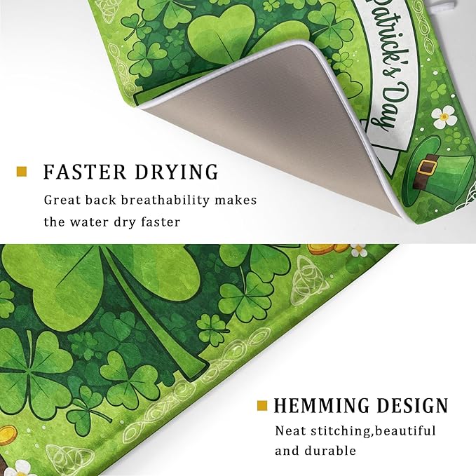 Happy St. Patrick's Day Dish Drying Mat 18 x 24 Inch - Image 3