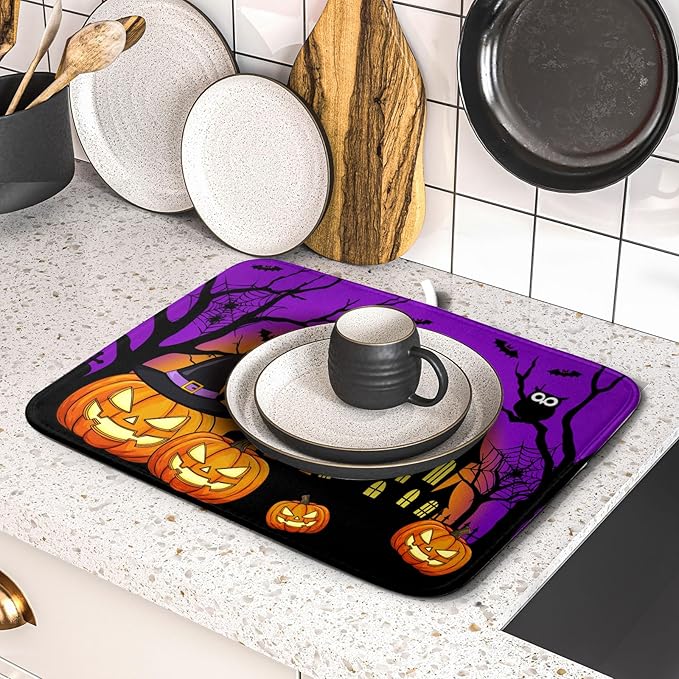 Happy Halloween Pumpkin Dish Drying Mat - Image 5