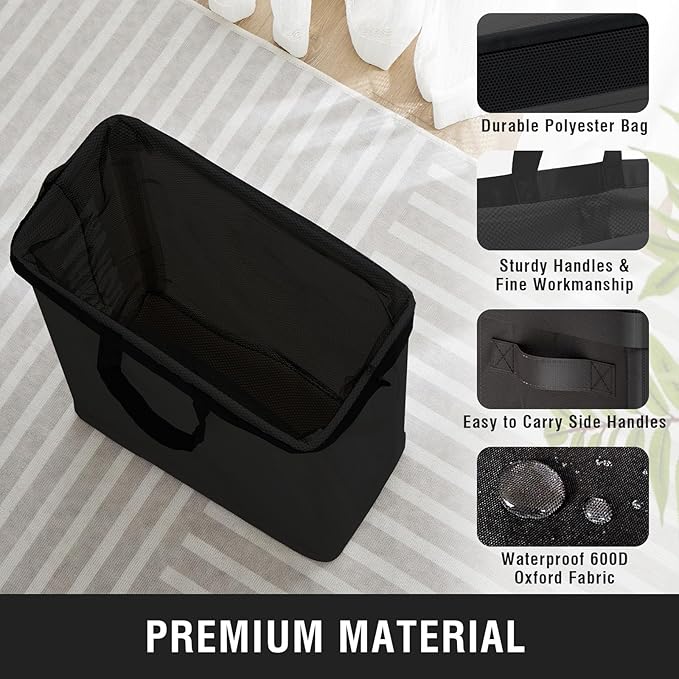 Slim Laundry Hamper with Removable Inner Bag and Side Handles, 45L Small - Image 4