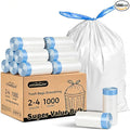 Charmount Small Trash Bags 4 Gallon-1000 Count Drawstring Mini Garbage Bags by CHARMOUNT