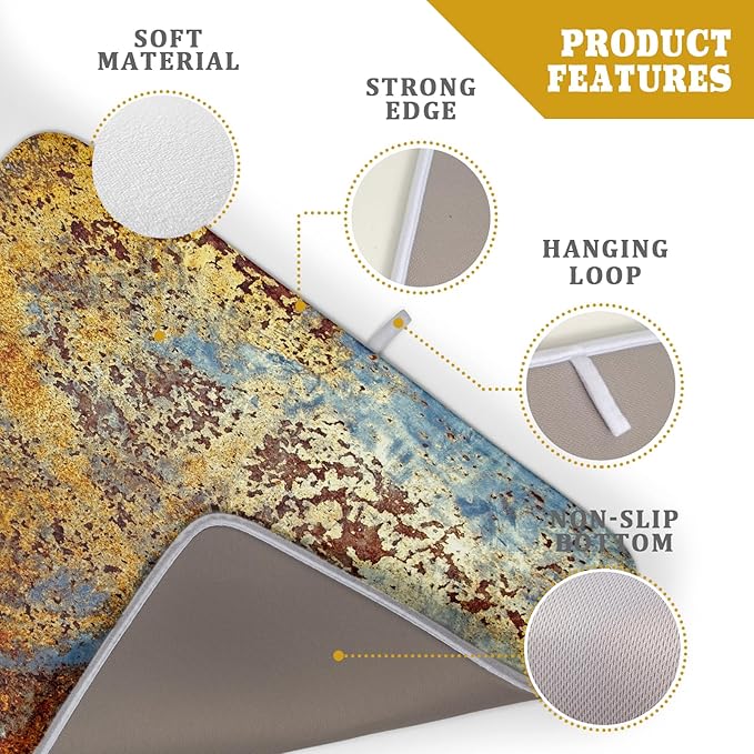 Brown Rust Colorful Metal Rusty Steel Iron Dish Drying Pad 18 x 24 Inch - Image 4