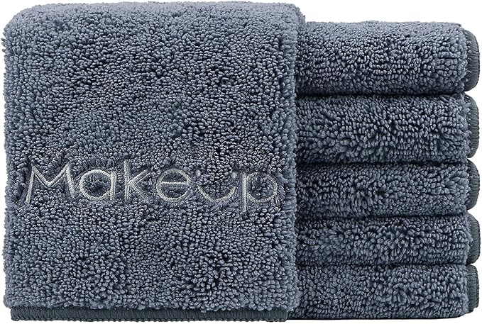 HOMEXCEL Makeup Remover Wash Cloth 6 Pack, Soft Quick Dry Facial Cleansing by HOMEXCEL