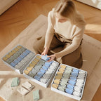 Joyoldelf Sock Drawer Organizer Divider Underwear Organizer 24-cell Fabric - Image 3