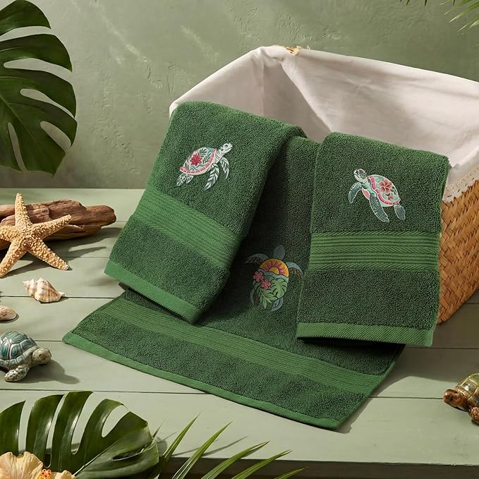 3 Pack Hibiscus Sea Turtle Beach Hand Towels - Image 5